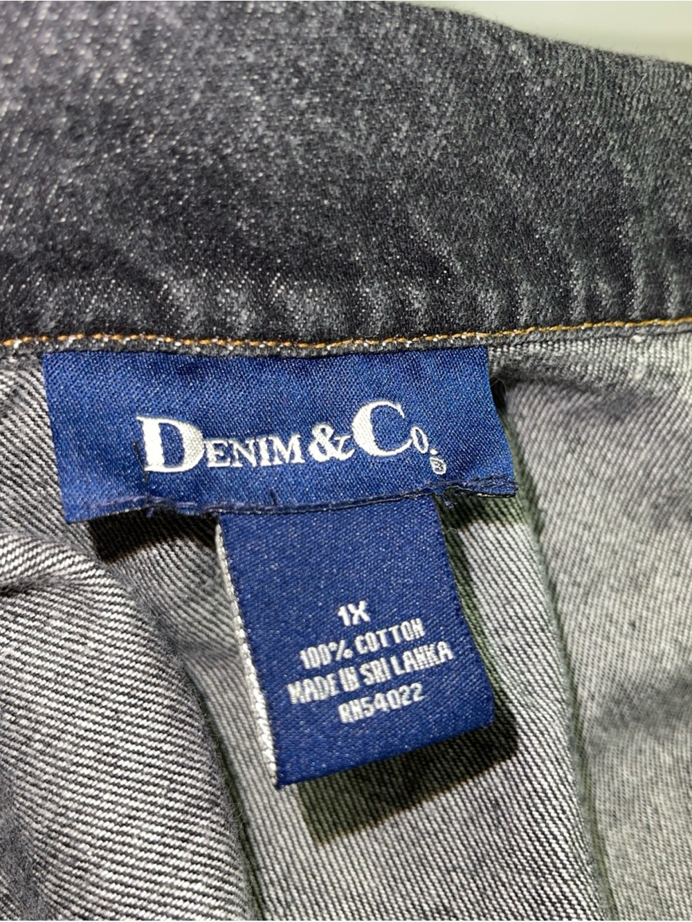 Denim & Co Black Jean Jacket 1X - Picture 2 of 6